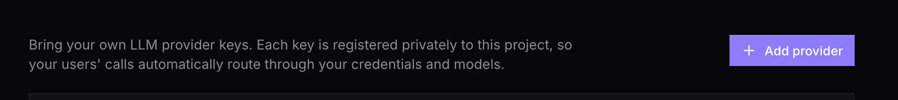 The Add provider button.
